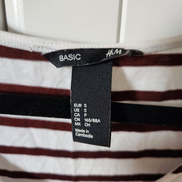 H&M stripped white and brown dress Size S - Picture 6 of 6